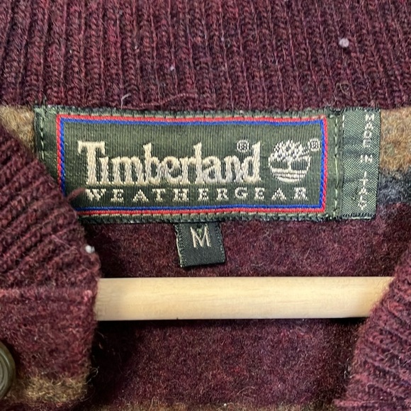 Timberland Vintage made in Italy Cozy Crewneck Sweater Brown Orange stripes - Picture 2 of 5